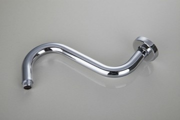 Gebogen RVS Douchestang / douche-arm 280 MM lang rond design voor muurbevestiging