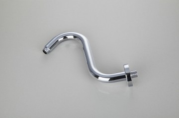 Gebogen RVS Douchestang / douche-arm 280 MM lang rond design voor muurbevestiging
