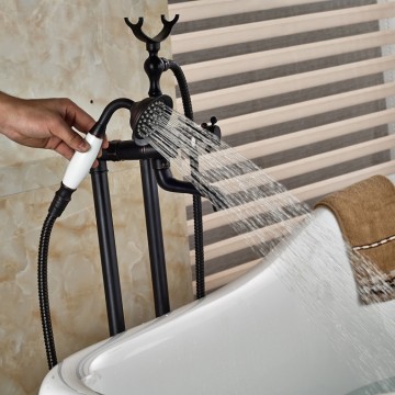 Vrijstaande badkraan luxe los staande Klassieke olie brons look uitvoering