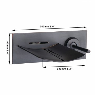 Stoere Olie bronzen inbouw badkraan met  Led verlichting