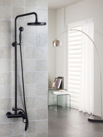 Klassieke retro olie brons opbouw douche met douchekop 20 CM retro handdouche