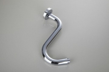 Gebogen RVS Douchestang / douche-arm 280 MM lang rond design voor muurbevestiging