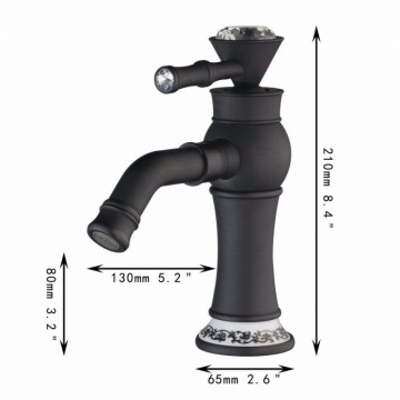 Vintage olie bronzen badkraan klasieke uitvoering en Crystal hendel