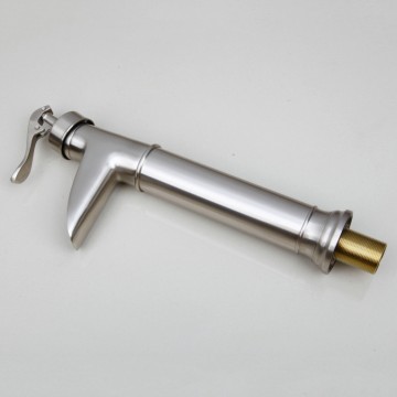 Retro wastafelkraan Klassiek model geborsteld nikkel afgewerkt extra hoog