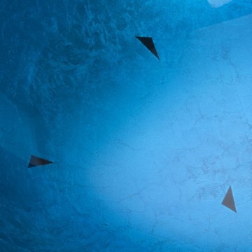 waskom blauw met kraan olie brons