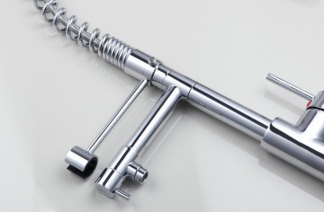 Professionele chroom design keukenkraan met aparte handbediening sproeikop