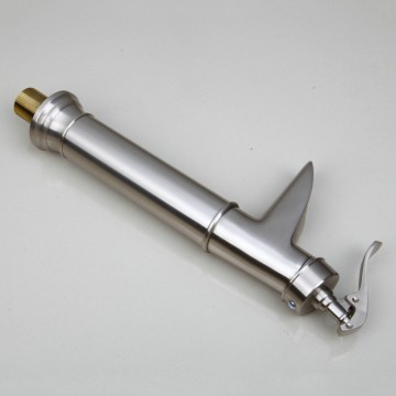 Retro wastafelkraan Klassiek model geborsteld nikkel afgewerkt extra hoog