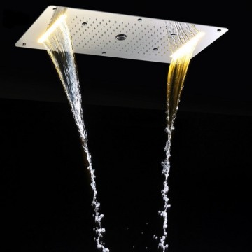 Grote luxe waterval LED stortdouche combinatie met thermostatische bediening en massage optie