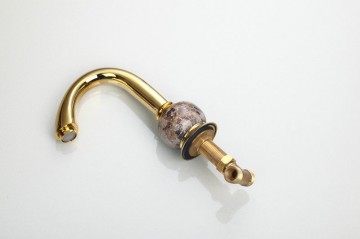 3 delige Gouden badkraan voor montage op badrand of voor wastafel nostalgische look