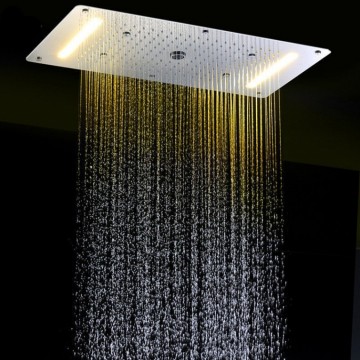 Grote luxe waterval LED stortdouche combinatie met thermostatische bediening en massage optie