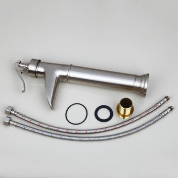 Retro wastafelkraan Klassiek model geborsteld nikkel afgewerkt extra hoog