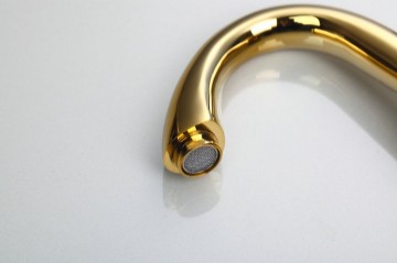 3 delige Gouden badkraan voor montage op badrand of voor wastafel nostalgische look