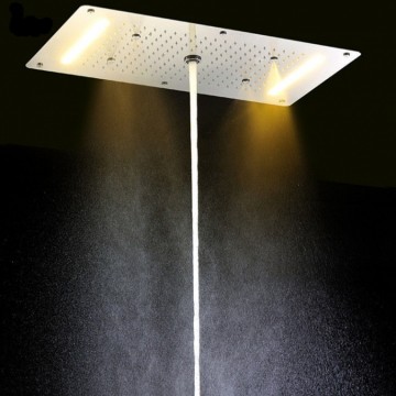 Grote luxe waterval LED stortdouche combinatie met thermostatische bediening en massage optie