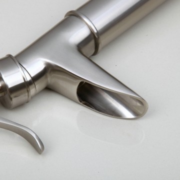 Retro wastafelkraan Klassiek model geborsteld nikkel afgewerkt extra hoog