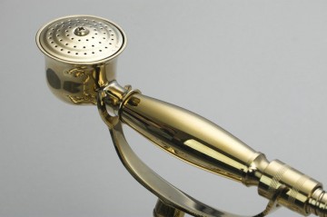 Nostalgische gouden  badkraan muurbevestiging inclusief handdouche