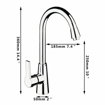 Stijlvolle Keuken kraan geborsteld nikkel afgewerkt en draaibaar.
