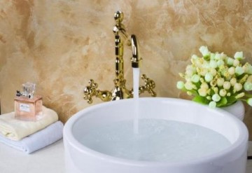 Nostalgische wastafelkraan Klassiek model goud antiek draaibaar