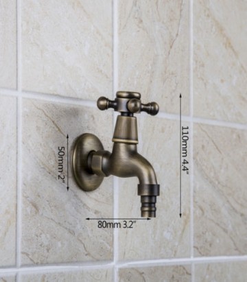 Retro wasmachine kraantje brons nostalgisch afgewerkt