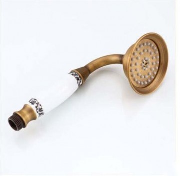 Nostalgische antieke brons afgewerkte handdouche met keramiek handvat