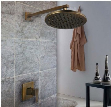 Nostalgische inbouw doucheset antiek brons. muurbevestiging