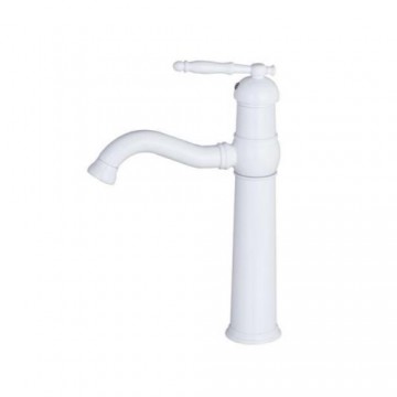 Klassieke witte staande wastafelkraan nostalgische vormgeving