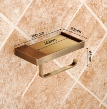 Brons Nostalgisch WC rolhouder met handig telefoon tafeltje