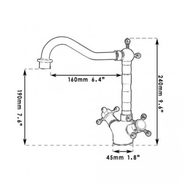 Klassieke olie brons wastafel kraan welke ook geschikt is als keukenkraan