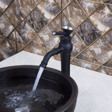 Nostalgische Olie bronzen badkraan klassieke uitvoering en Crystal hendel