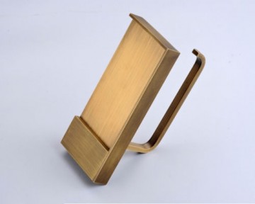 Brons Nostalgisch WC rolhouder met handig telefoon tafeltje