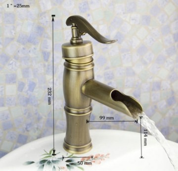 Nostalgische wastafelkraan Klassiek model Brons afgewerkt