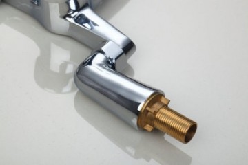 Badkraan voor montage op badrand chrome inclusief handdouche