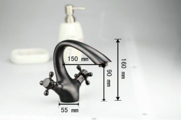 Nostalgische Oil bronzen wastafel kraan olie zwart afgewerkt