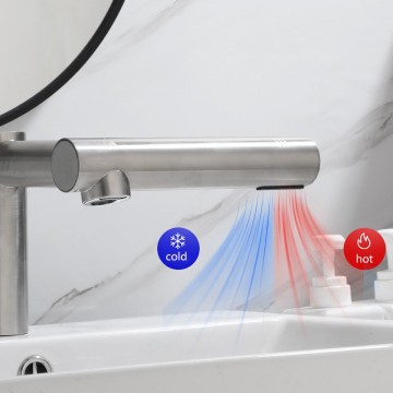 Sensomatica 2 in 1 geborsteld nickel zeep en sensorkraan 4