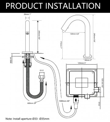 Sensomatica cesaro rose goud sensorkraan 245mm 2
