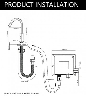 Sensomatica chroom m alto sensorkraan 2