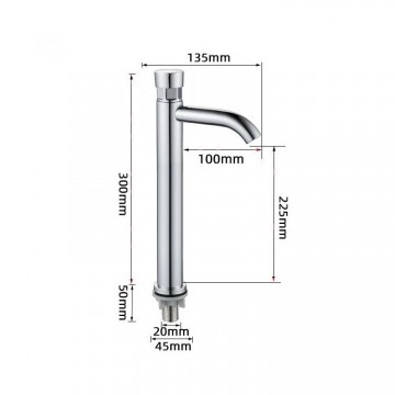 Sensomatica drukstopkraan chroom afmetingen
