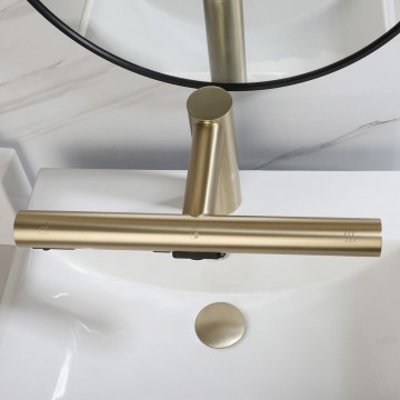 Sensomatica geborsteld goud 3 in 1 zeep droger sensorkraan 5