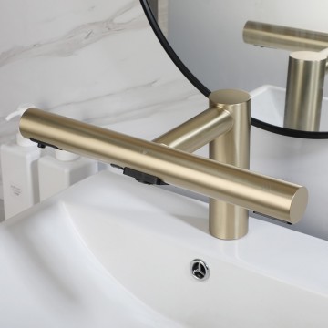 Sensomatica geborsteld goud 3 in 1 zeep droger sensorkraan 6