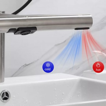 Sensomatica geborsteld nikkel 3 in 1 sensorkraan