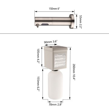 Sensomatica geborsteld nikkel sensor zeepdispenser muur 2