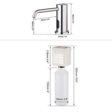 Sensomatica geborsteld nikkel zeep sensor dispenser 8