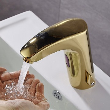 Sensomatica goudkleurige sensorkraan warm koud 3