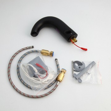 Sensomatica grande rubinetto zwart sensorkraan warm koud 1