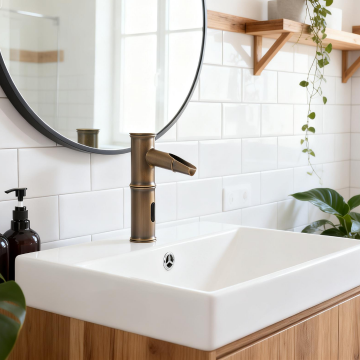 Sensomatica kyoto sensorkraan bronskleur koud model 3