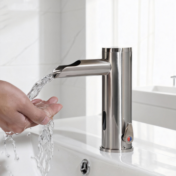 Sensomatica orte sensorkraan geborsteld nikkel warm koud 2