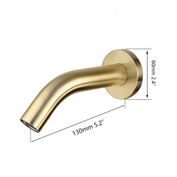 Sensomatica pesaro geborsteld goud sensorkraan 130mm 10