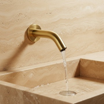 Sensomatica pesaro geborsteld goud sensorkraan 130mm 6