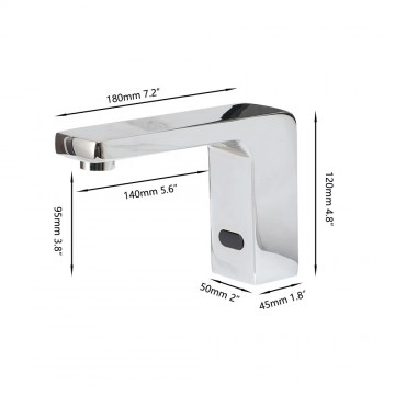 Sensomatica sensorkraan chroom afmeting