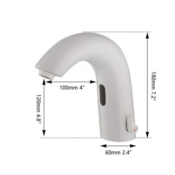 Sensomatica sensorkraan wit warm koud afmeting
