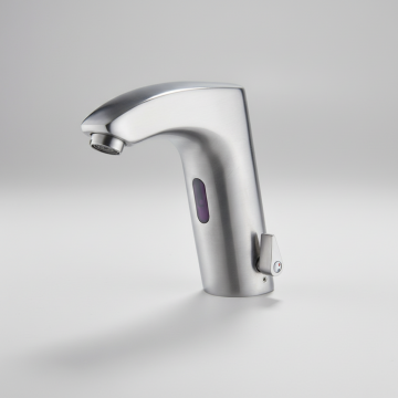 Sensomaticasensorkraanwarmkoudgeborsteldnikkel2